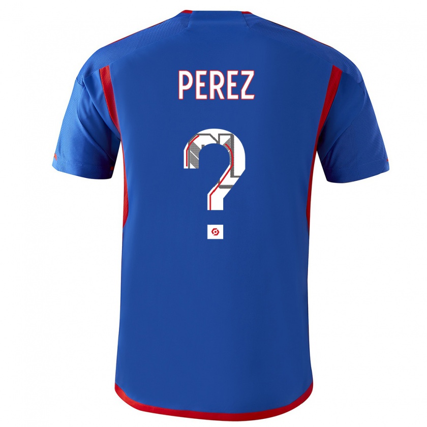 Kandiny Kinder Axel Perez #0 Blau Rot Auswärtstrikot Trikot 2023/24 T-Shirt