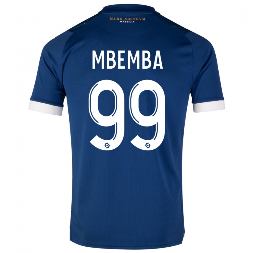 Kandiny Kinder Chancel Mbemba #99 Dunkelblau Auswärtstrikot Trikot 2023/24 T-Shirt