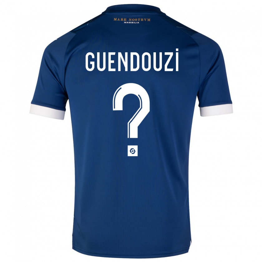 Kandiny Kinder Milan Guendouzi #0 Dunkelblau Auswärtstrikot Trikot 2023/24 T-Shirt