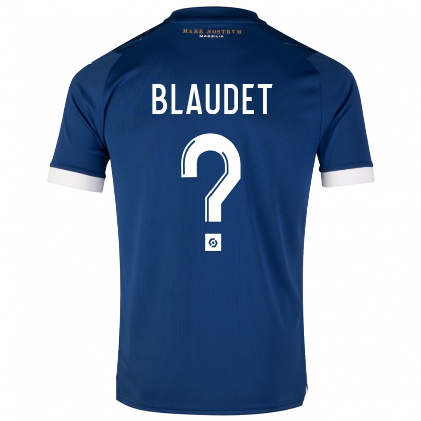 Kandiny Kinder David Blaudet #0 Dunkelblau Auswärtstrikot Trikot 2023/24 T-Shirt