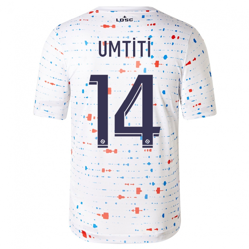 Kandiny Kinder Samuel Umtiti #14 Weiß Auswärtstrikot Trikot 2023/24 T-Shirt