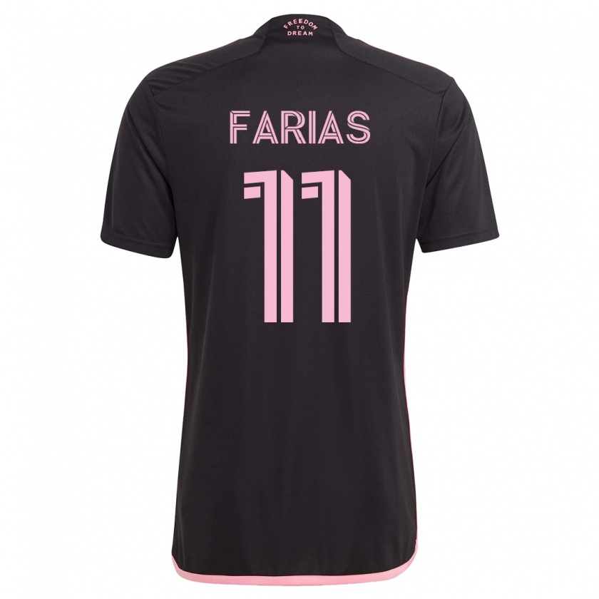 Kandiny Kinder Facundo Farías #11 Schwarz Auswärtstrikot Trikot 2023/24 T-Shirt