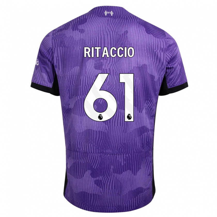 Kandiny Kinder Matteo Ritaccio #61 Lila Ausweichtrikot Trikot 2023/24 T-Shirt