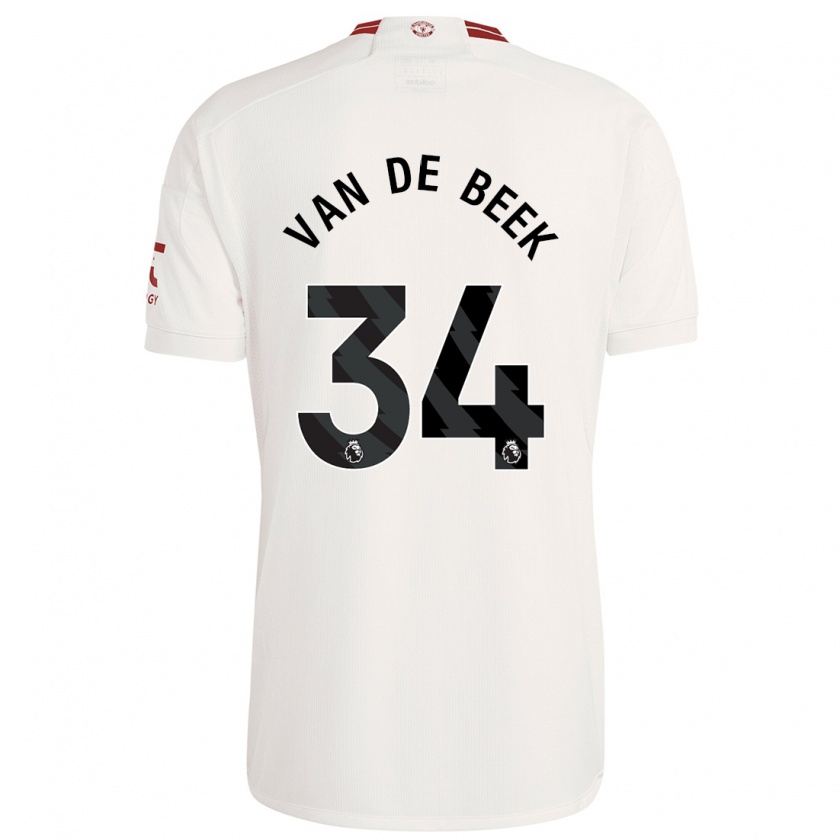 Kandiny Kinder Donny Van De Beek #34 Weiß Ausweichtrikot Trikot 2023/24 T-Shirt