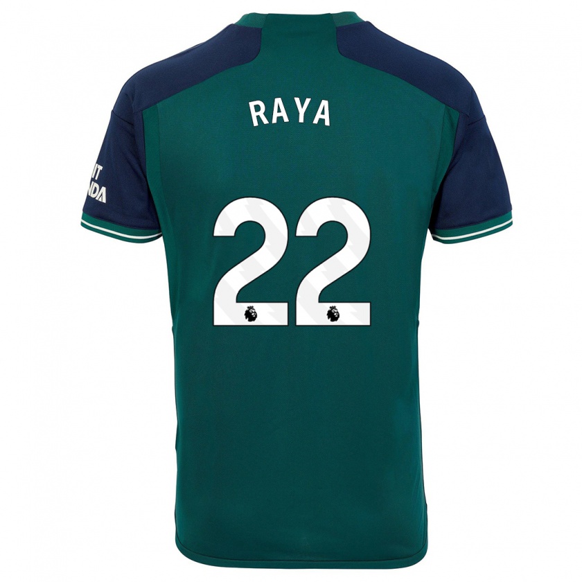 Kandiny Kinder David Raya #22 Grün Ausweichtrikot Trikot 2023/24 T-Shirt