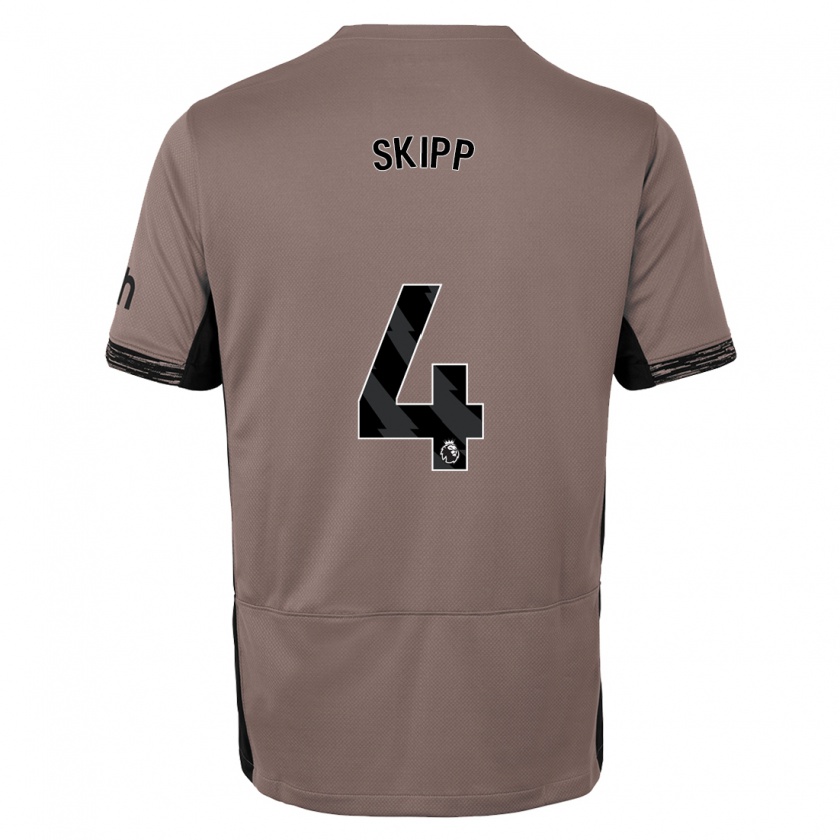 Kandiny Kinder Oliver Skipp #4 Dunkelbeige Ausweichtrikot Trikot 2023/24 T-Shirt
