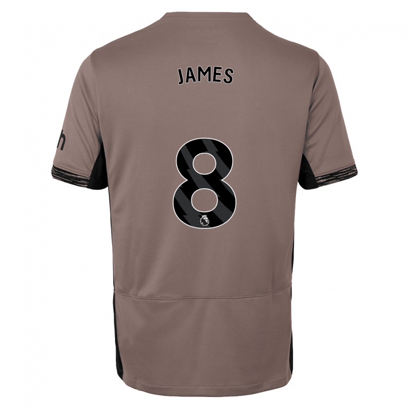 Kandiny Kinder Angharad James #8 Dunkelbeige Ausweichtrikot Trikot 2023/24 T-Shirt