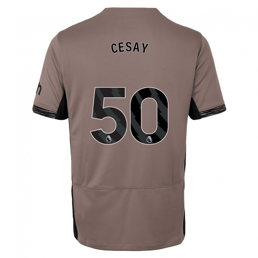 Kandiny Kinder Kallum Cesay #50 Dunkelbeige Ausweichtrikot Trikot 2023/24 T-Shirt