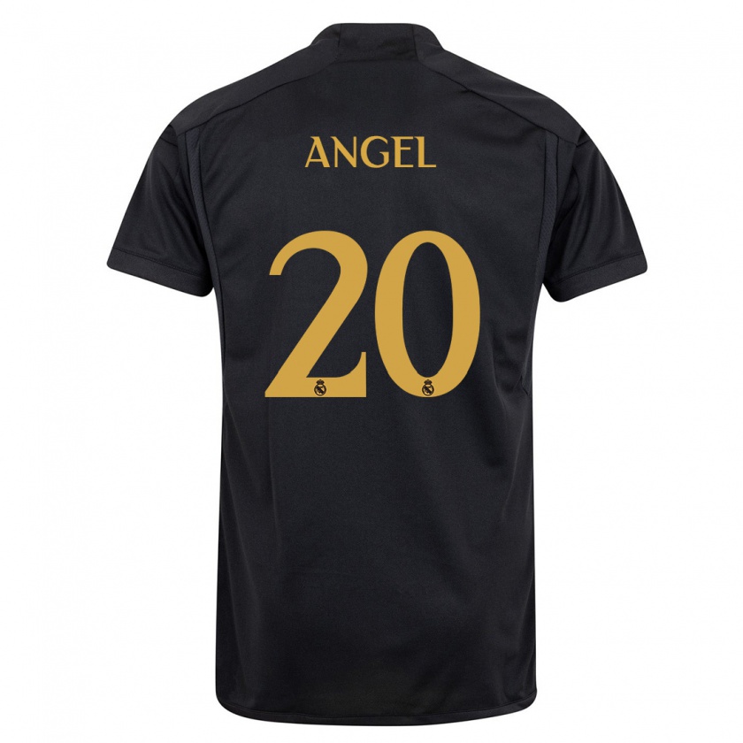 Kandiny Kinder Manuel Ángel #20 Schwarz Ausweichtrikot Trikot 2023/24 T-Shirt