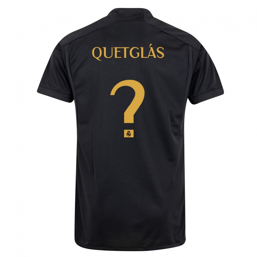 Kandiny Kinder Ferran Quetglás #0 Schwarz Ausweichtrikot Trikot 2023/24 T-Shirt