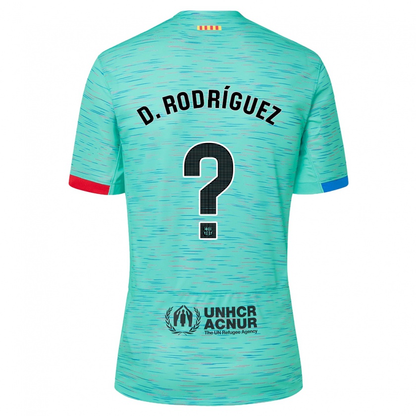 Kandiny Kinder Dani Rodríguez #0 Helles Aqua Ausweichtrikot Trikot 2023/24 T-Shirt