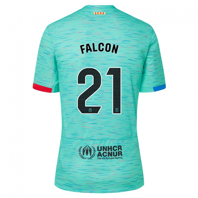 Kandiny Kinder Andrea Falcon #21 Helles Aqua Ausweichtrikot Trikot 2023/24 T-Shirt