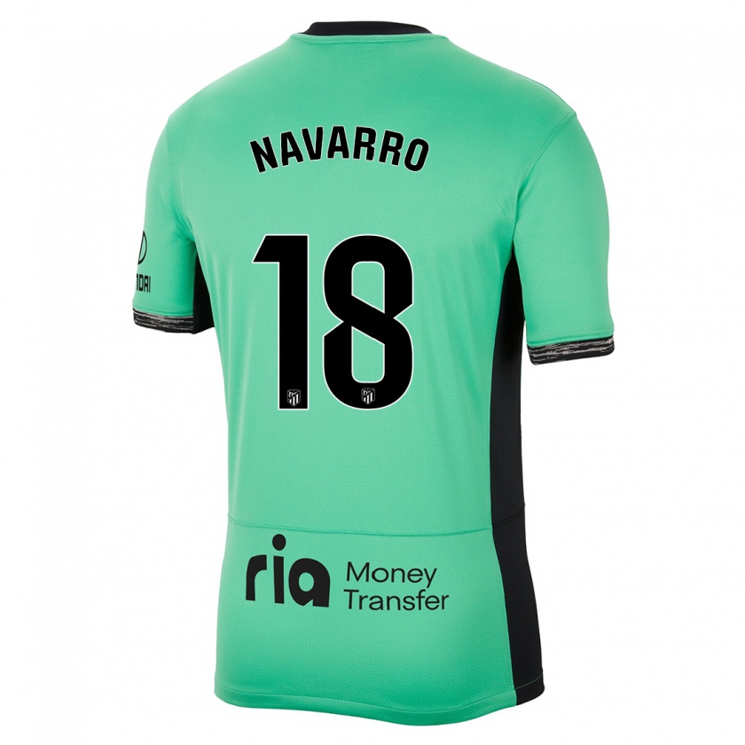 Kandiny Kinder Eva Navarro #18 Frühlingsgrün Ausweichtrikot Trikot 2023/24 T-Shirt