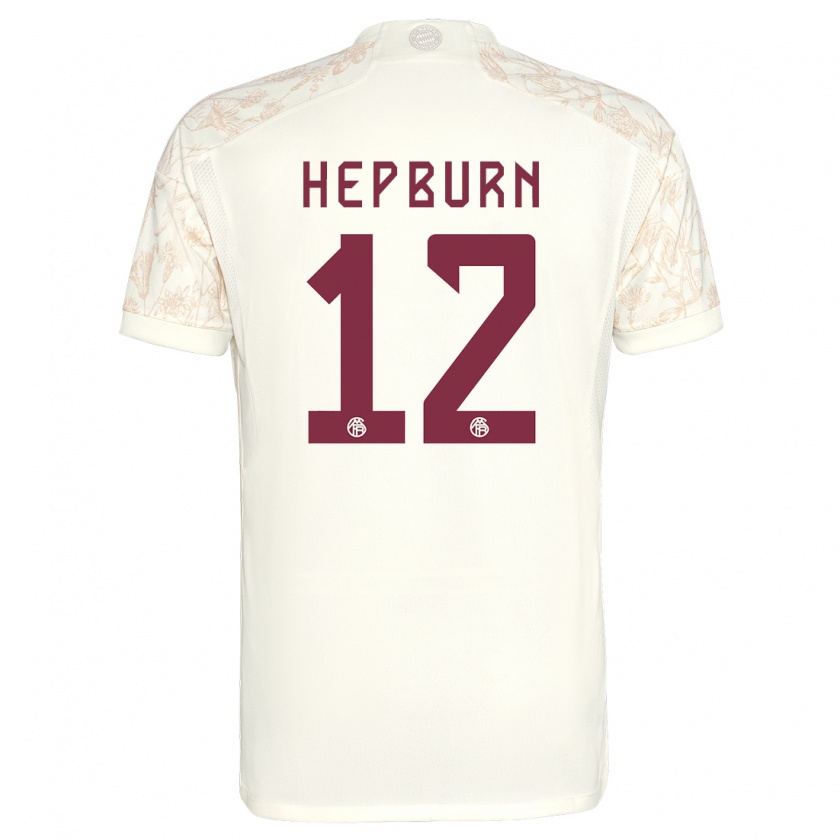 Kandiny Kinder Barry Hepburn #12 Cremefarben Ausweichtrikot Trikot 2023/24 T-Shirt