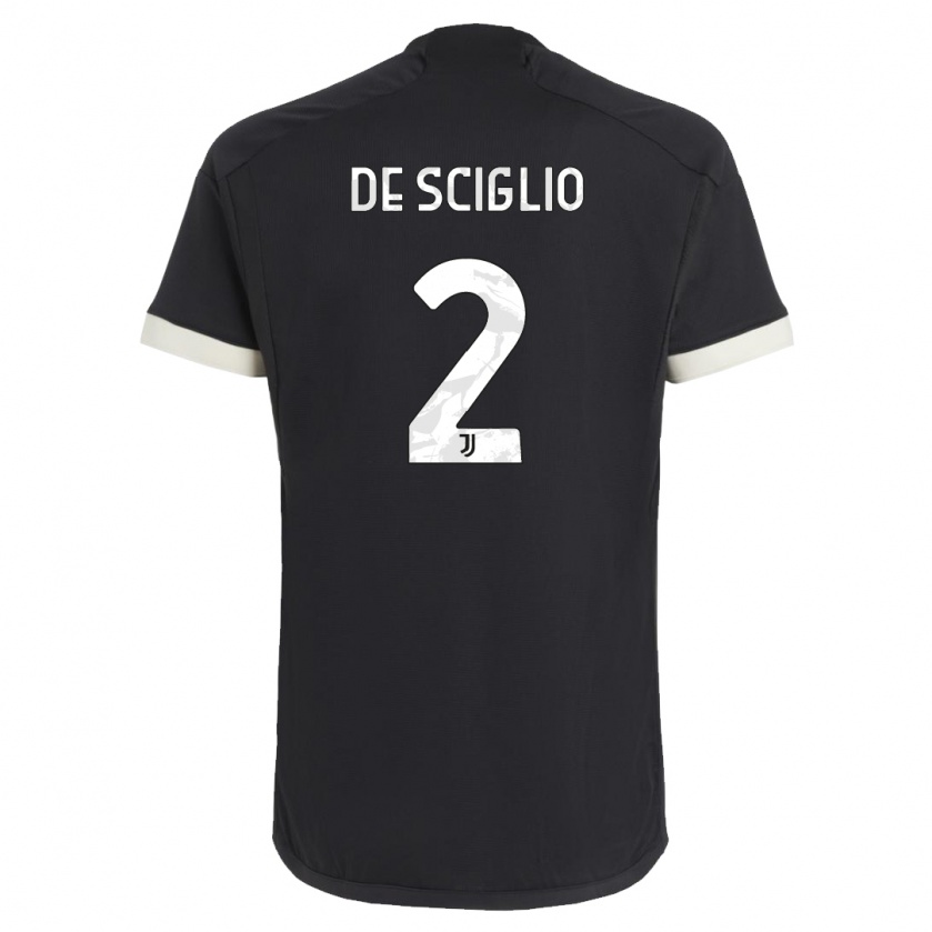Kandiny Kinder Mattia De Sciglio #2 Schwarz Ausweichtrikot Trikot 2023/24 T-Shirt