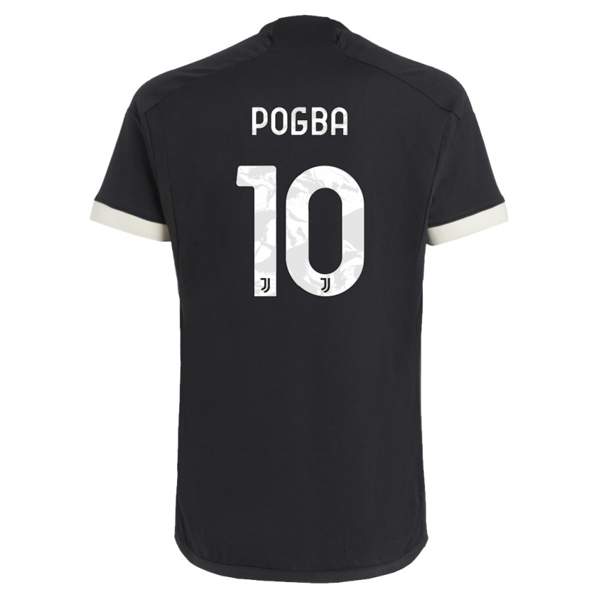 Kandiny Kinder Paul Pogba #10 Schwarz Ausweichtrikot Trikot 2023/24 T-Shirt