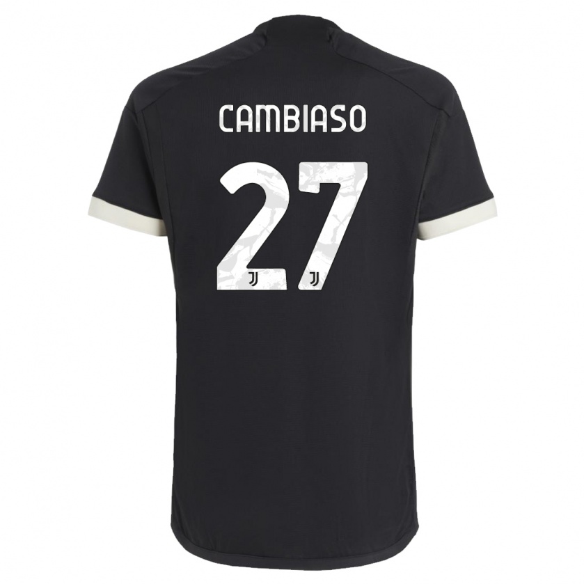 Kandiny Kinder Andrea Cambiaso #27 Schwarz Ausweichtrikot Trikot 2023/24 T-Shirt