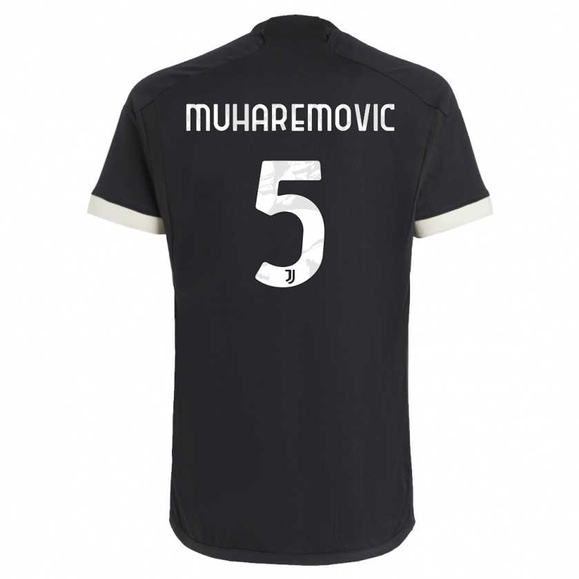 Kandiny Kinder Tarik Muharemovic #5 Schwarz Ausweichtrikot Trikot 2023/24 T-Shirt