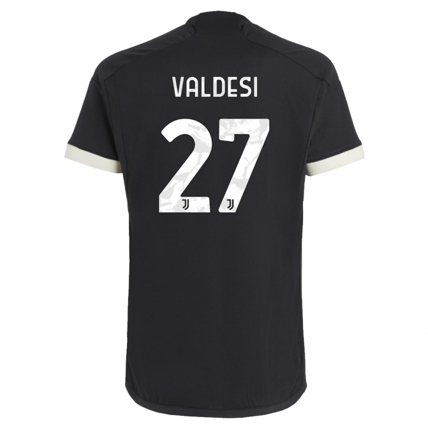 Kandiny Kinder Andrea Valdesi #27 Schwarz Ausweichtrikot Trikot 2023/24 T-Shirt