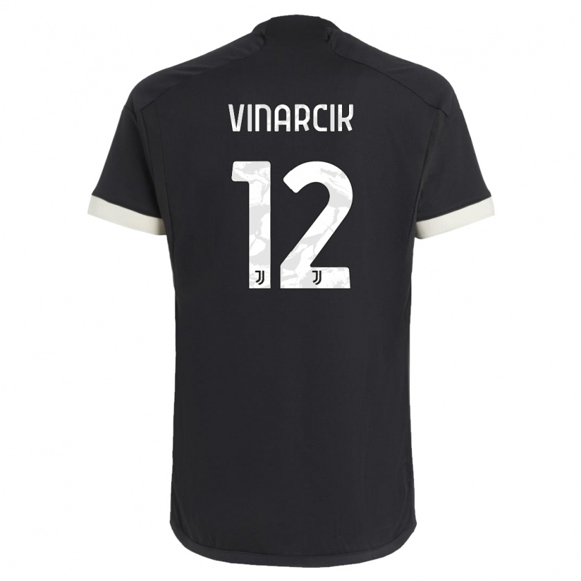 Kandiny Kinder Jakub Vinarcik #12 Schwarz Ausweichtrikot Trikot 2023/24 T-Shirt