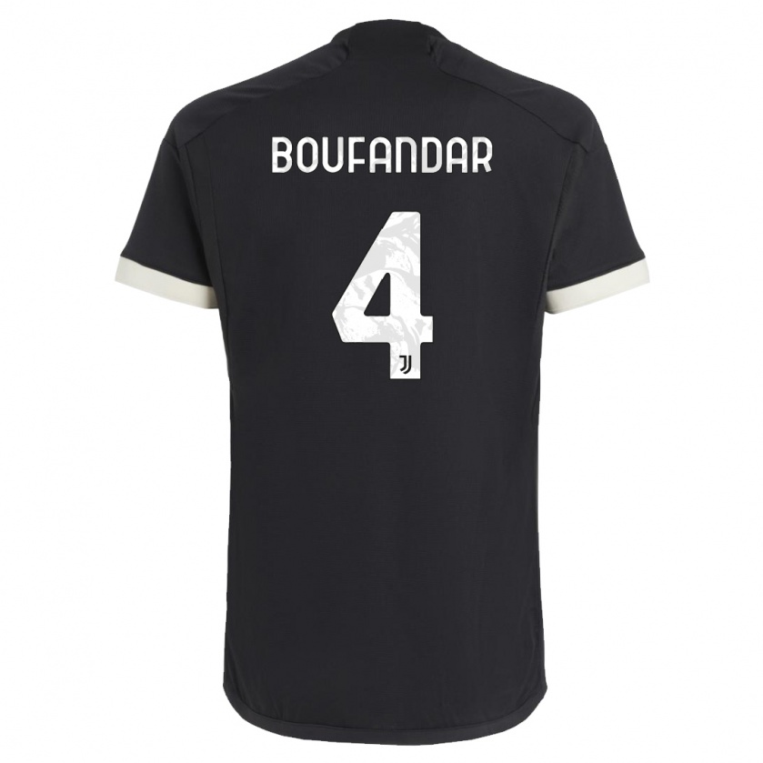 Kandiny Kinder Adam Boufandar #4 Schwarz Ausweichtrikot Trikot 2023/24 T-Shirt