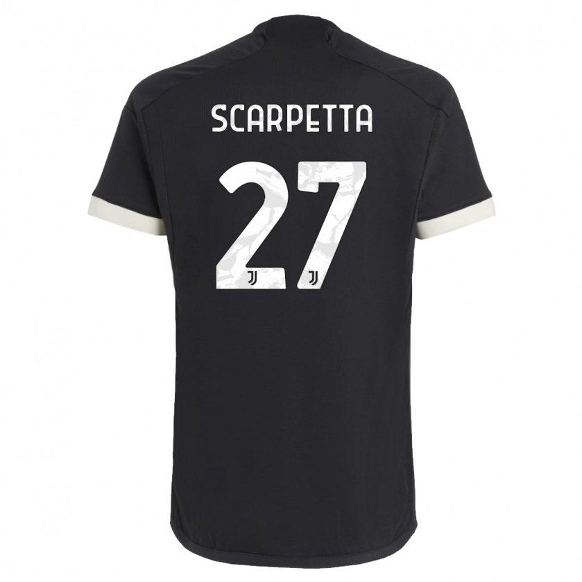 Kandiny Kinder Jacopo Scarpetta #27 Schwarz Ausweichtrikot Trikot 2023/24 T-Shirt