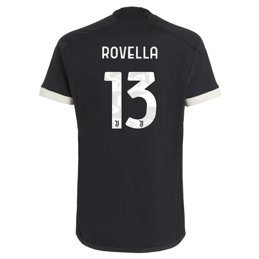 Kandiny Kinder Nicolo Rovella #13 Schwarz Ausweichtrikot Trikot 2023/24 T-Shirt