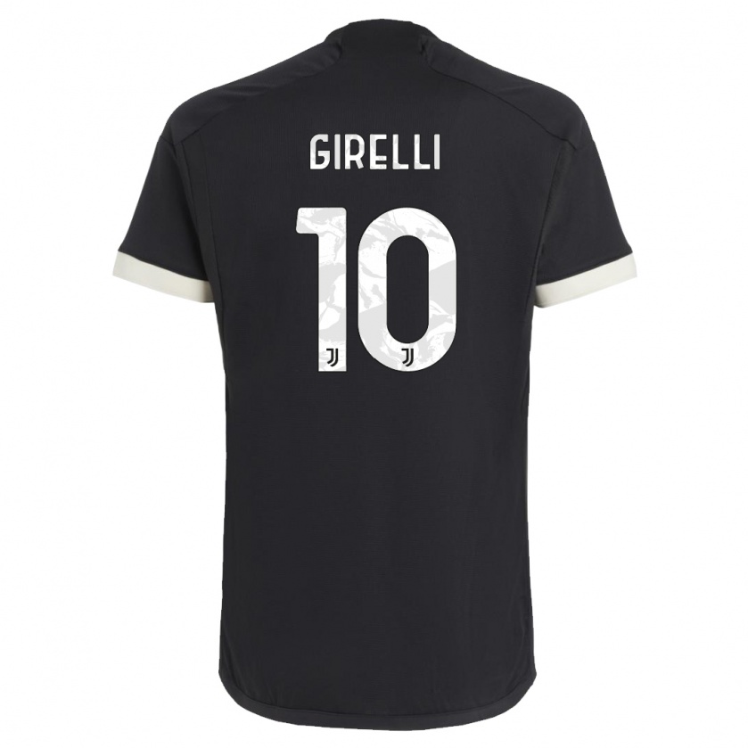 Kandiny Kinder Cristiana Girelli #10 Schwarz Ausweichtrikot Trikot 2023/24 T-Shirt