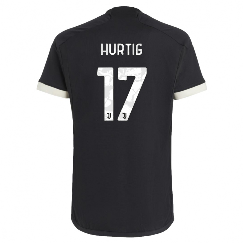 Kandiny Kinder Lina Hurtig #17 Schwarz Ausweichtrikot Trikot 2023/24 T-Shirt