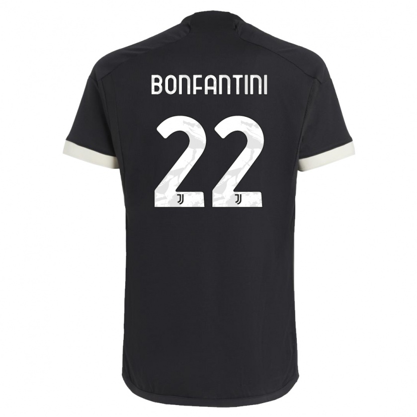 Kandiny Kinder Agnese Bonfantini #22 Schwarz Ausweichtrikot Trikot 2023/24 T-Shirt