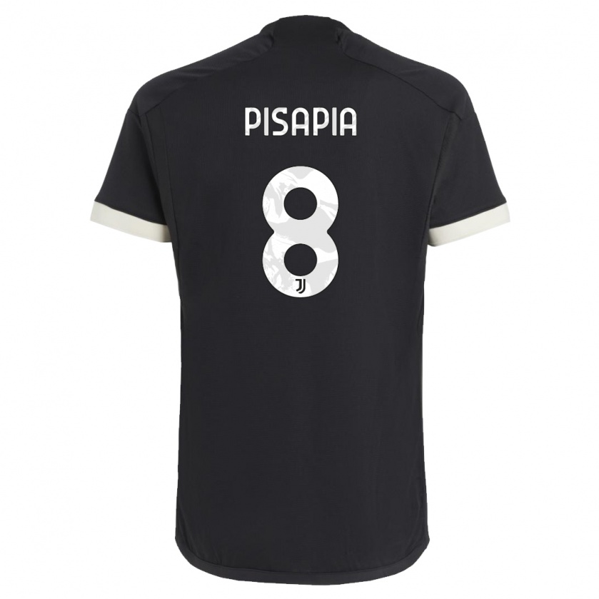 Kandiny Kinder Luciano Pisapia #8 Schwarz Ausweichtrikot Trikot 2023/24 T-Shirt