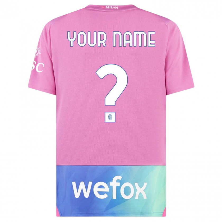 Kandiny Kinder Ihren Namen #0 Pink Lila Ausweichtrikot Trikot 2023/24 T-Shirt