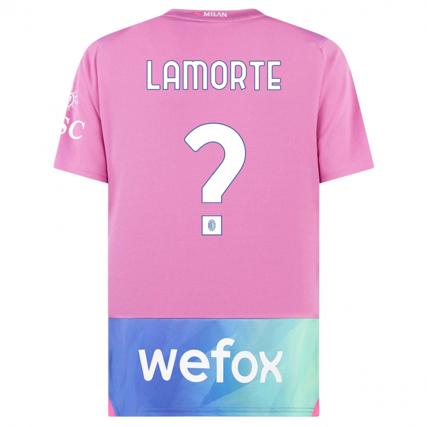 Kandiny Kinder Alessandro Lamorte #0 Pink Lila Ausweichtrikot Trikot 2023/24 T-Shirt