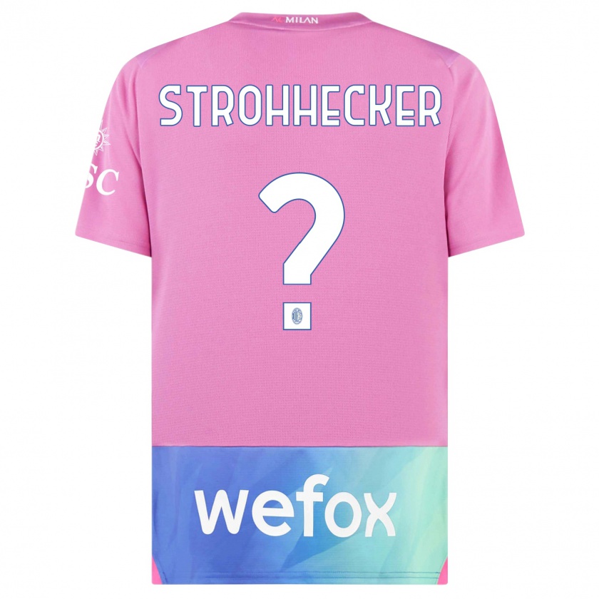 Kandiny Kinder Riccardo Strohhecker #0 Pink Lila Ausweichtrikot Trikot 2023/24 T-Shirt