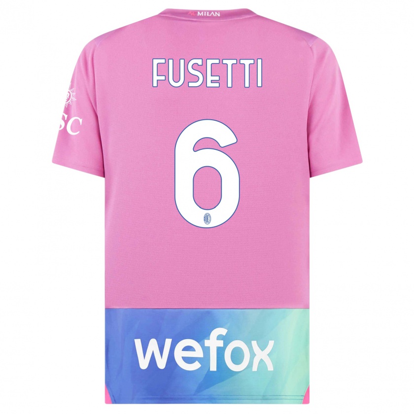 Kandiny Kinder Laura Fusetti #6 Pink Lila Ausweichtrikot Trikot 2023/24 T-Shirt