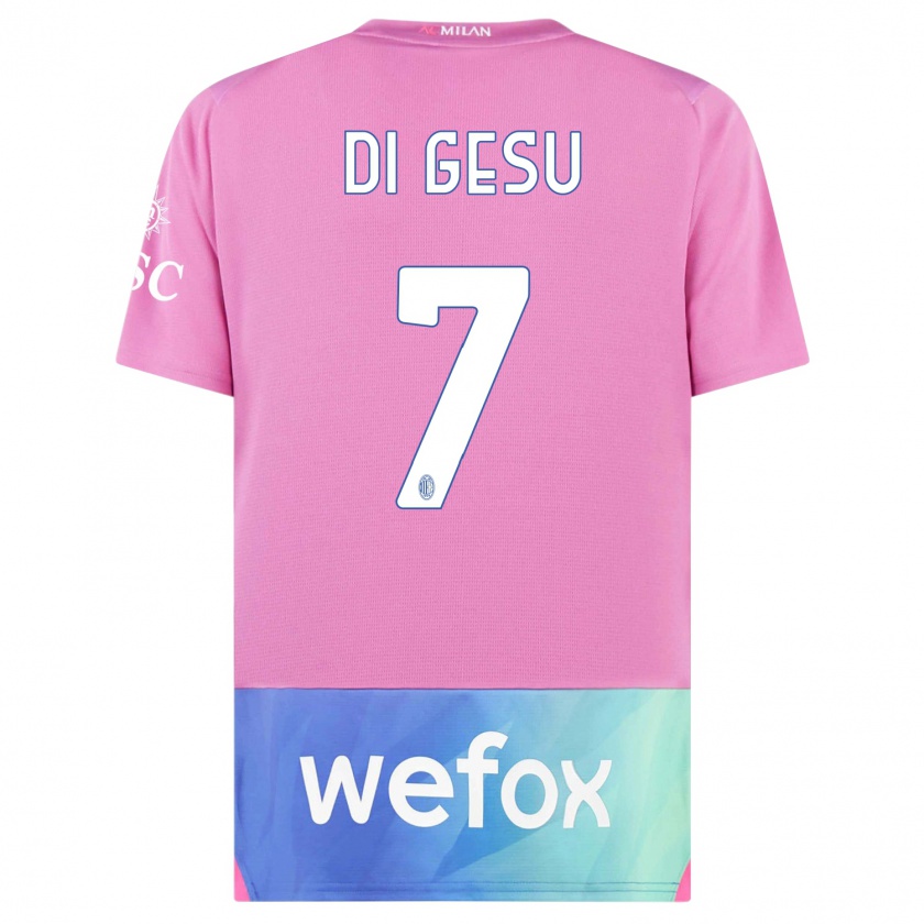 Kandiny Kinder Enrico Di Gesu #7 Pink Lila Ausweichtrikot Trikot 2023/24 T-Shirt