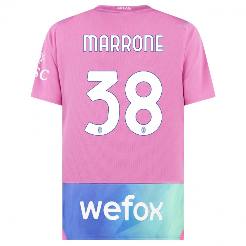Kandiny Kinder Federico Marrone #38 Pink Lila Ausweichtrikot Trikot 2023/24 T-Shirt