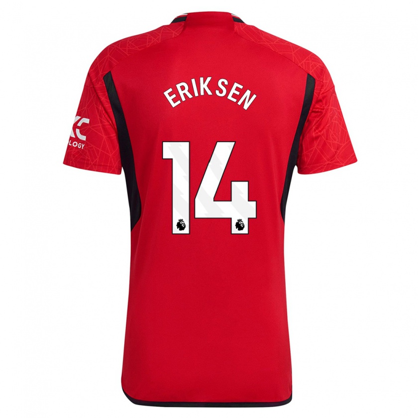 Kandiny Herren Christian Eriksen #14 Rot Heimtrikot Trikot 2023/24 T-Shirt