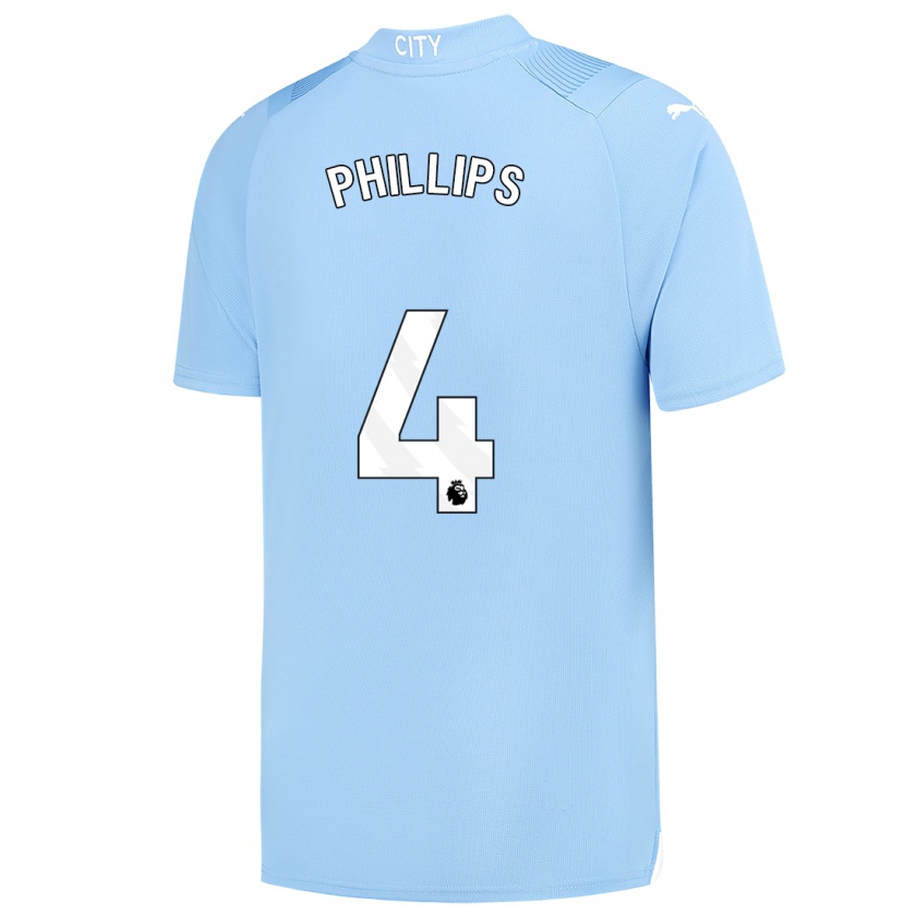 Kandiny Herren Kalvin Phillips #4 Hellblau Heimtrikot Trikot 2023/24 T-Shirt