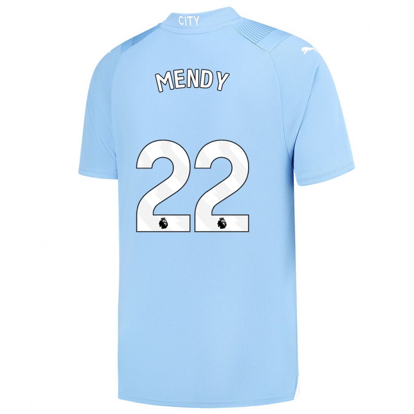 Kandiny Herren Benjamin Mendy #22 Hellblau Heimtrikot Trikot 2023/24 T-Shirt