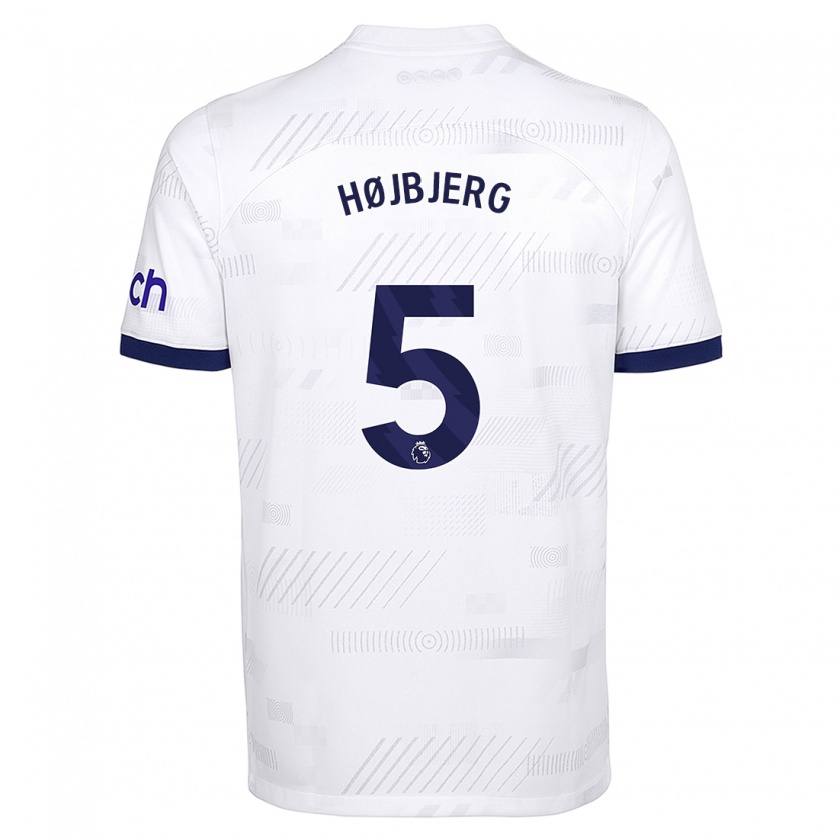 Kandiny Herren Pierre-Emile Højbjerg #5 Weiß Heimtrikot Trikot 2023/24 T-Shirt
