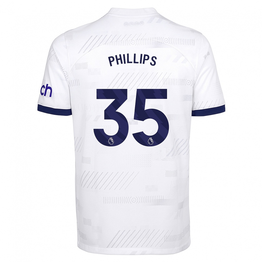Kandiny Herren Ashley Phillips #35 Weiß Heimtrikot Trikot 2023/24 T-Shirt