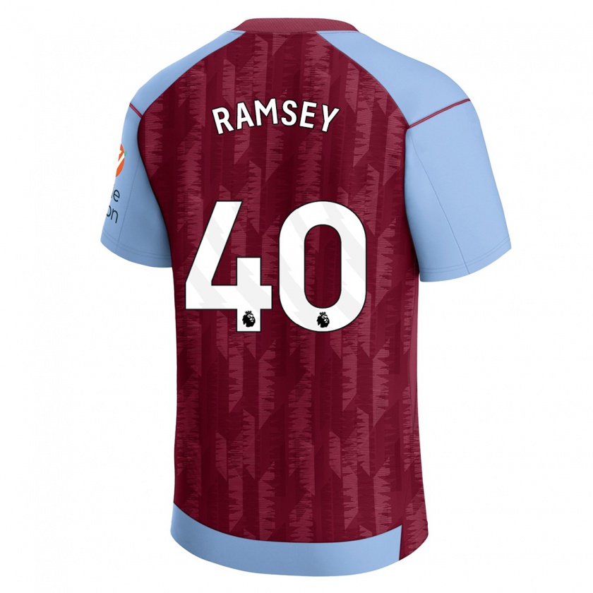 Kandiny Herren Aaron Ramsey #40 Weinrotblau Heimtrikot Trikot 2023/24 T-Shirt