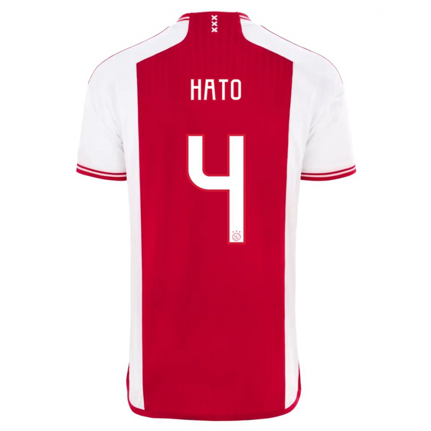 Kandiny Herren Jorrel Hato #4 Rot-Weiss Heimtrikot Trikot 2023/24 T-Shirt