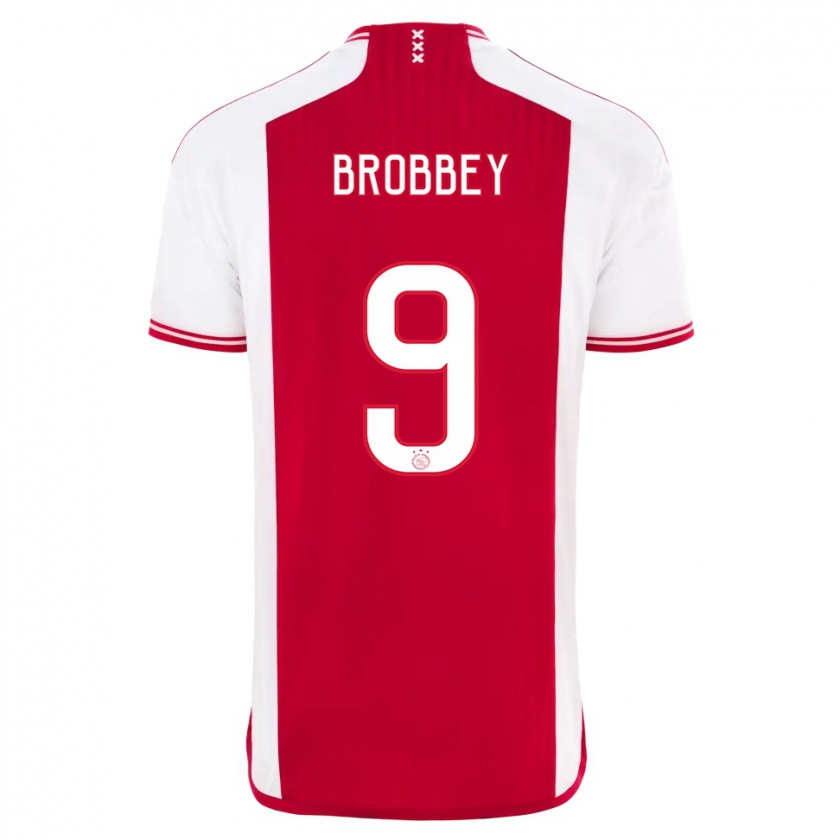 Kandiny Herren Brian Brobbey #9 Rot-Weiss Heimtrikot Trikot 2023/24 T-Shirt