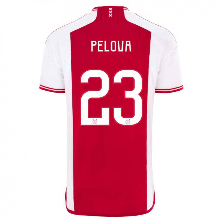 Kandiny Herren Victoria Pelova #23 Rot-Weiss Heimtrikot Trikot 2023/24 T-Shirt