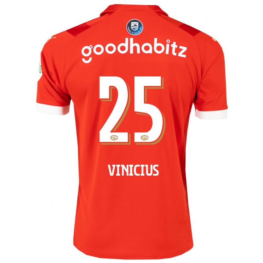 Kandiny Herren Carlos Vinicius #25 Rot Heimtrikot Trikot 2023/24 T-Shirt