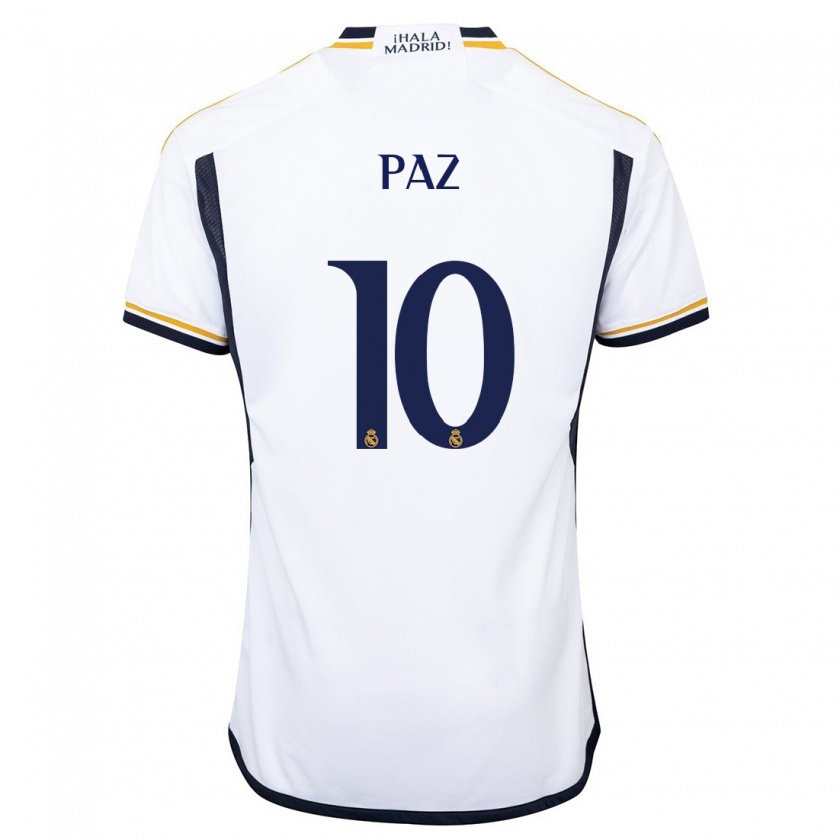 Kandiny Herren Nico Paz #10 Weiß Heimtrikot Trikot 2023/24 T-Shirt