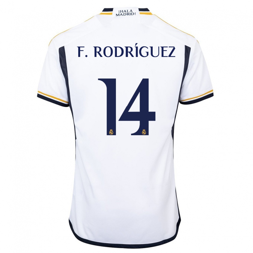 Kandiny Herren Fer Rodríguez #14 Weiß Heimtrikot Trikot 2023/24 T-Shirt