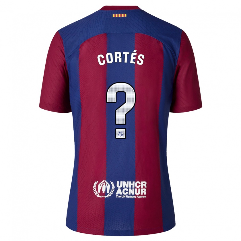 Kandiny Herren Álvaro Cortés #0 Rot Blau Heimtrikot Trikot 2023/24 T-Shirt